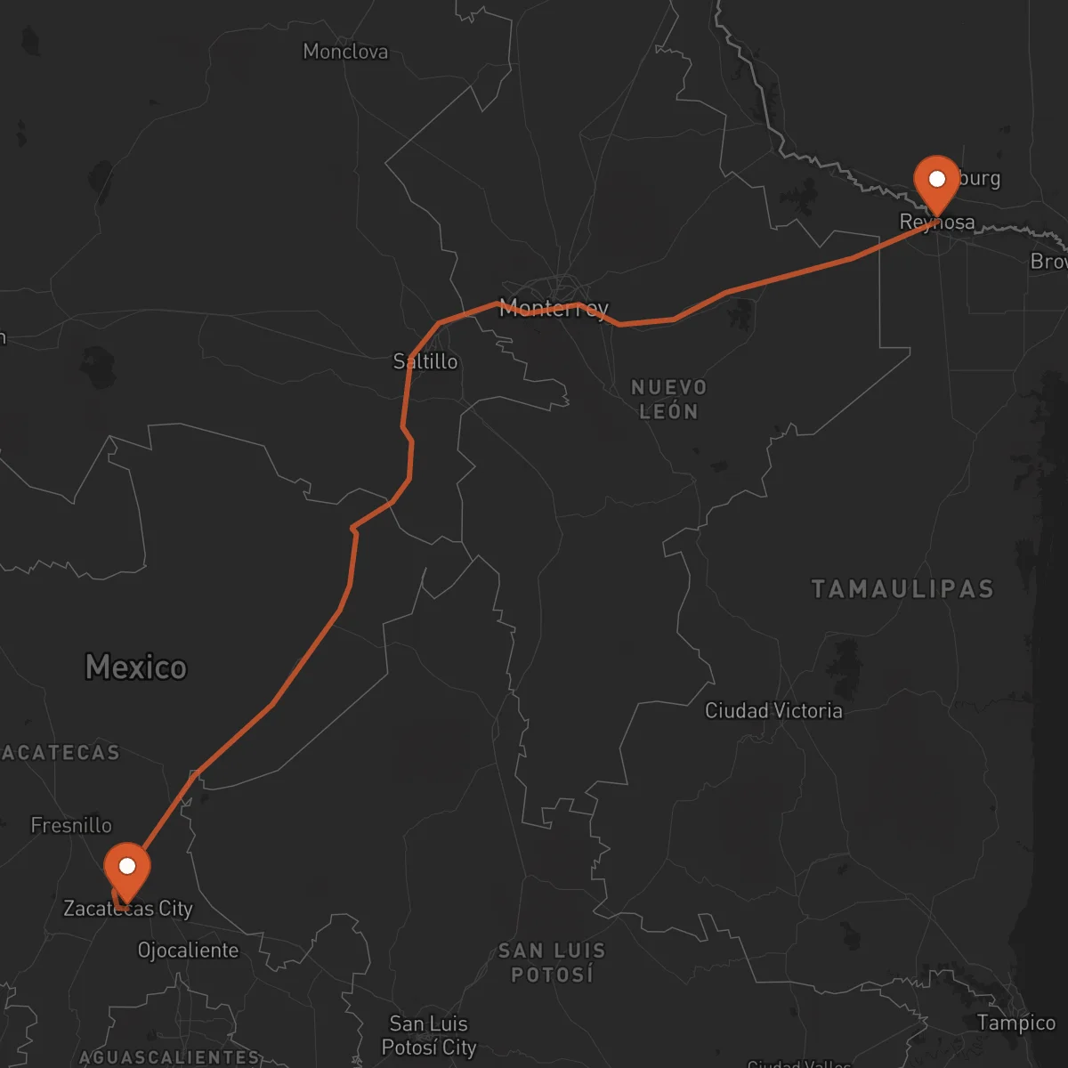 Ruta Reynosa - Zacatecas
