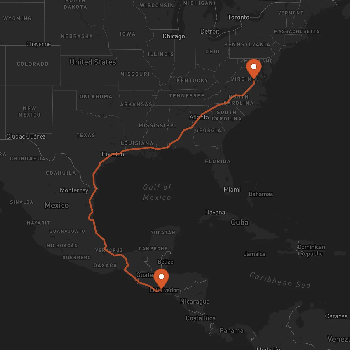 Ruta San Salvador - Richmond