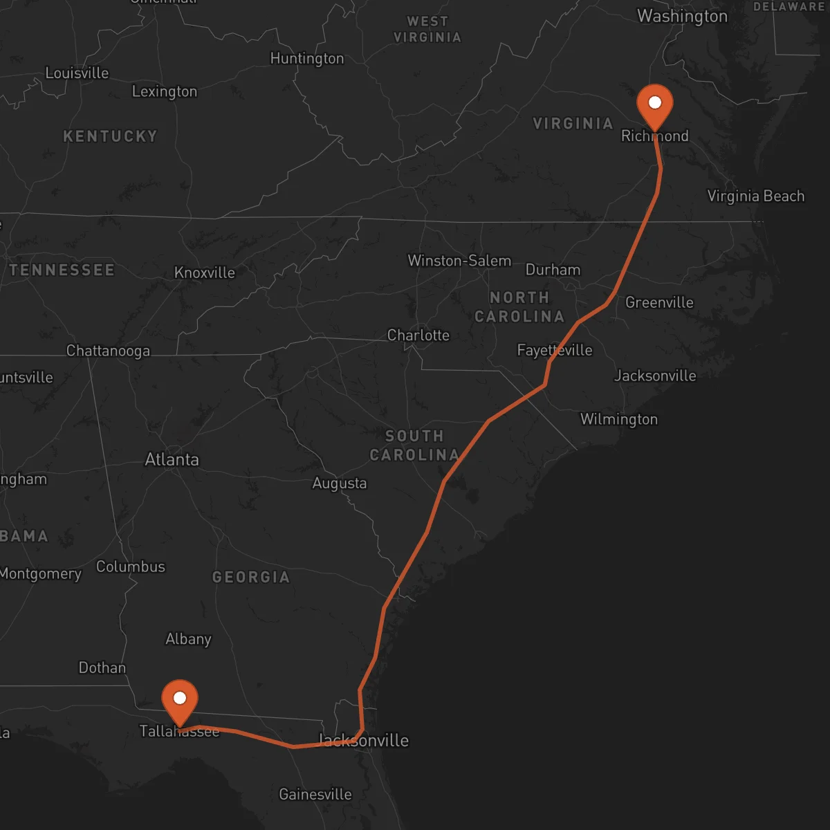 Ruta Richmond - Tallahassee