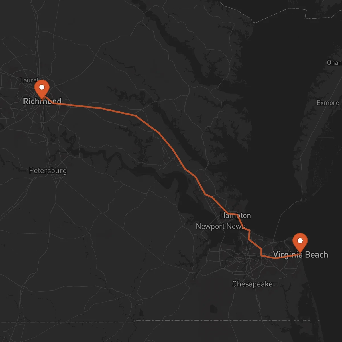 Ruta Richmond - Virginia Beach