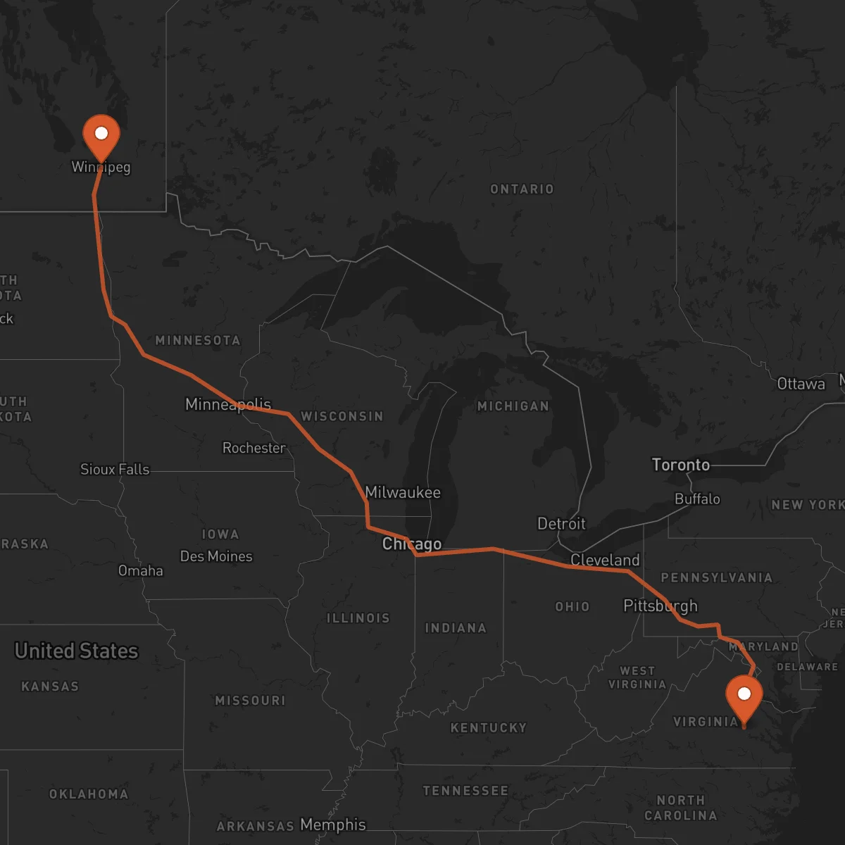 Ruta Richmond - Winnipeg