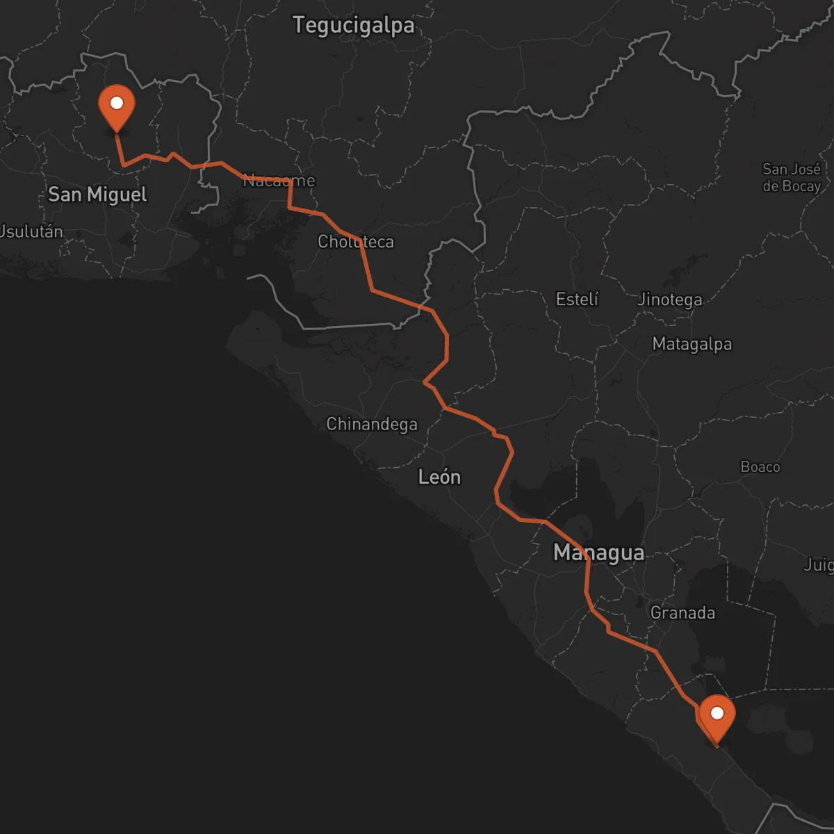 Ruta San Francisco Gotera - Rivas