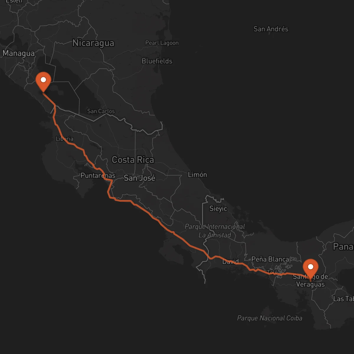 Ruta Rivas - Santiago de Veraguas