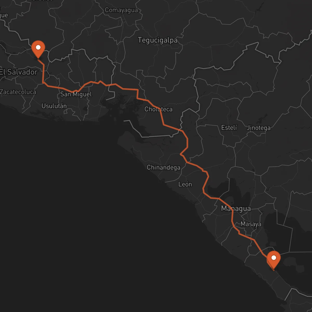 Ruta Sensuntepeque - Rivas