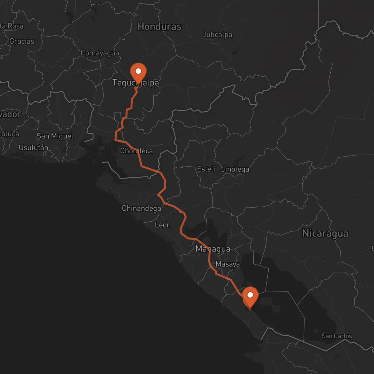 Ruta Rivas - Tegucigalpa