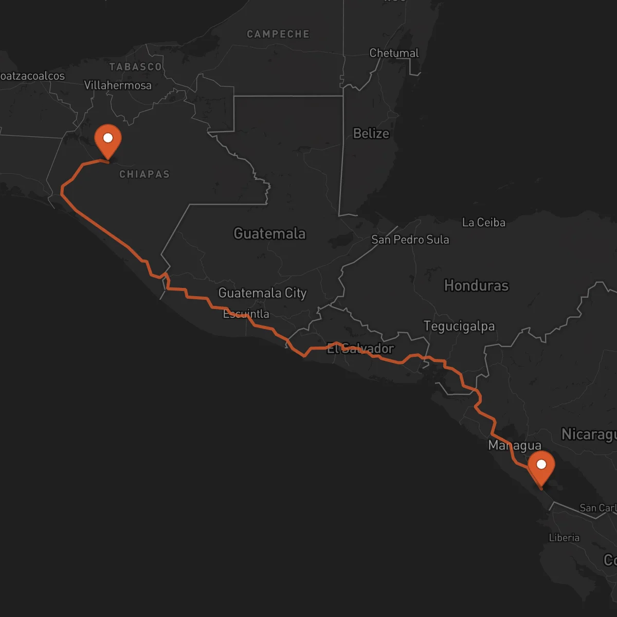 Ruta Tuxtla Gutiérrez - Rivas
