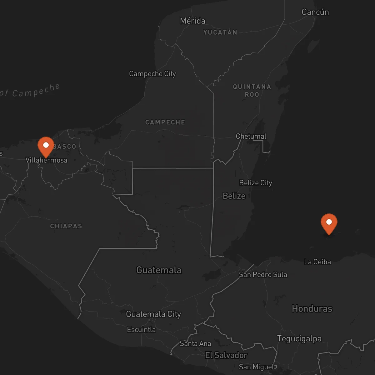 Ruta Roatán - Villahermosa