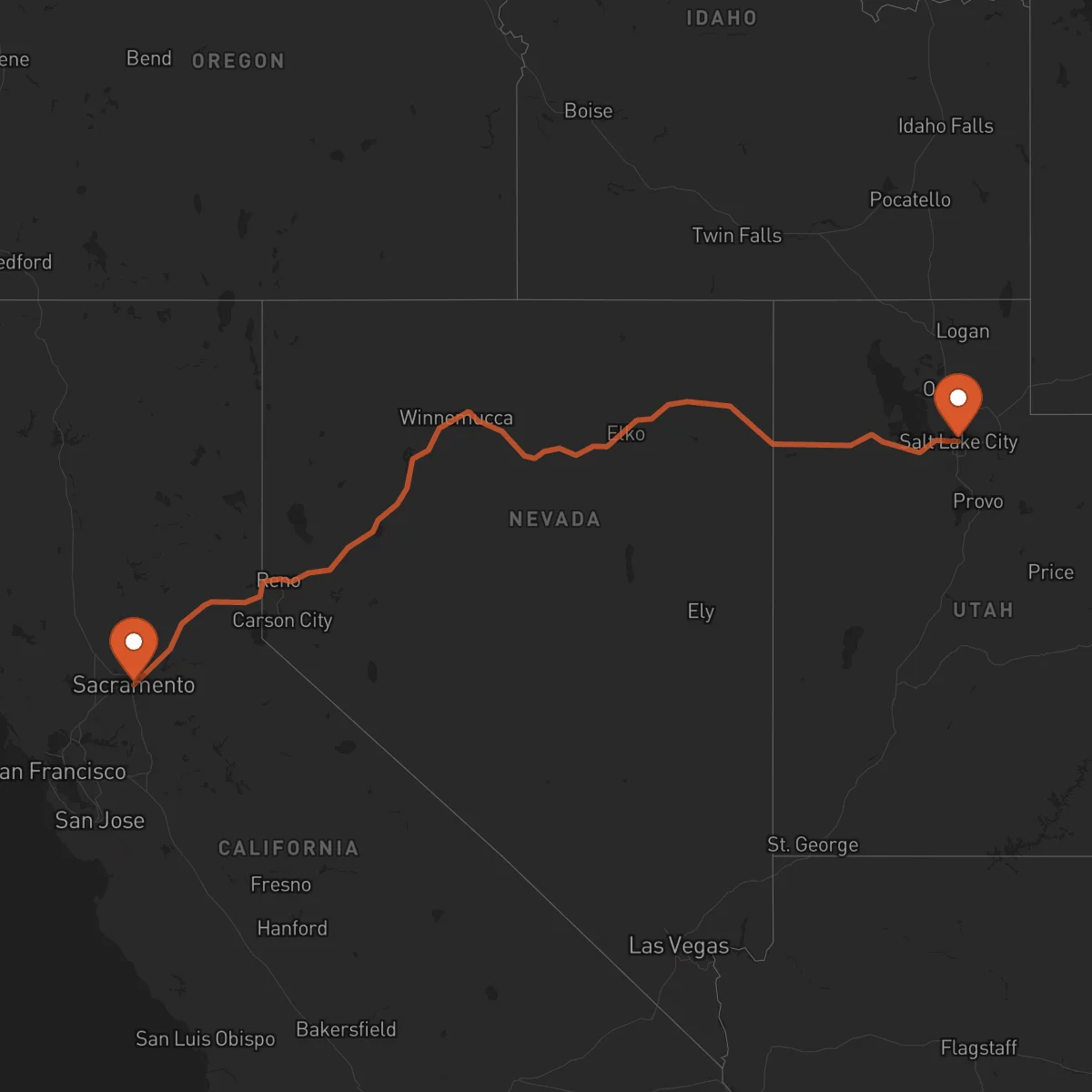 Ruta Salt Lake City - Sacramento