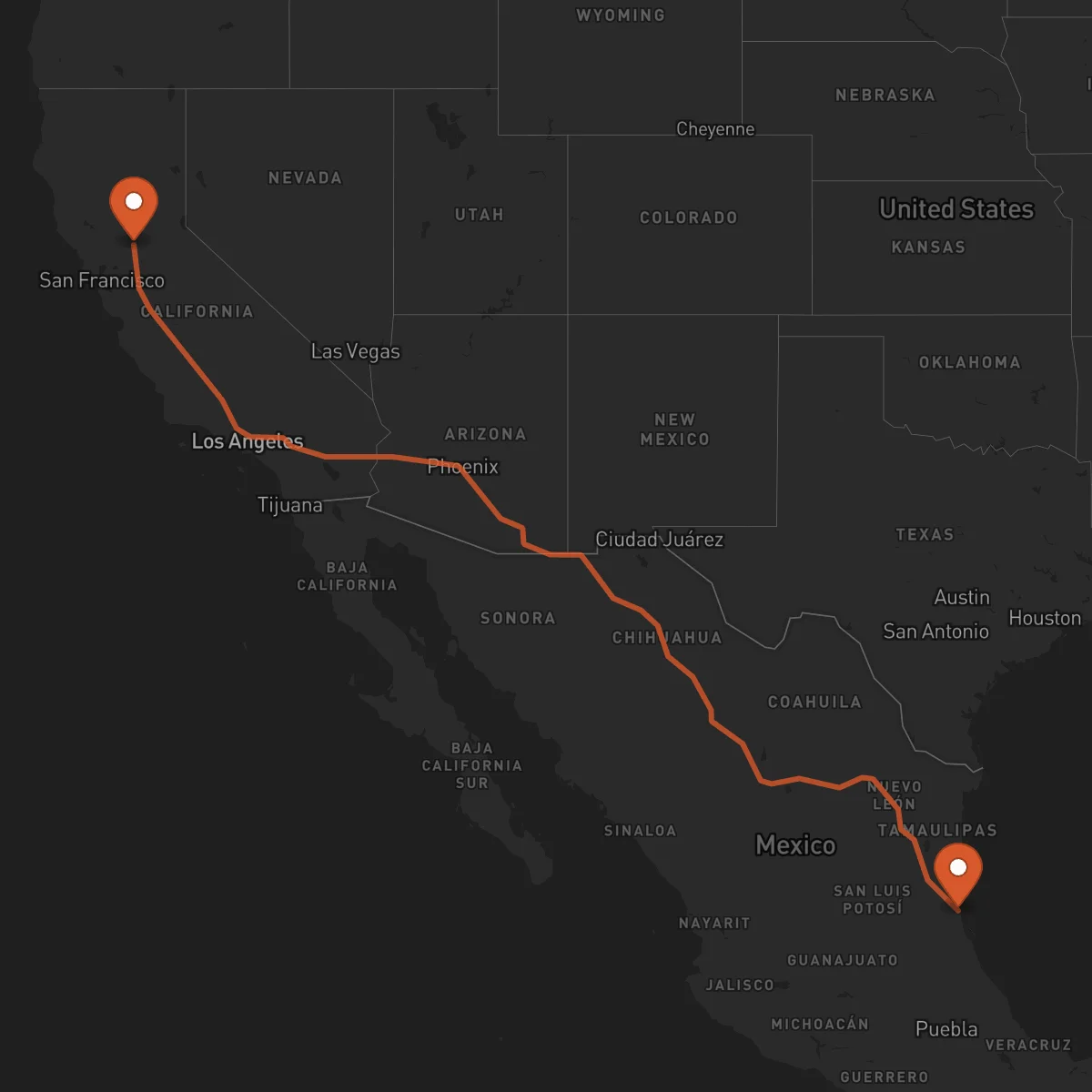 Ruta Tampico - Sacramento