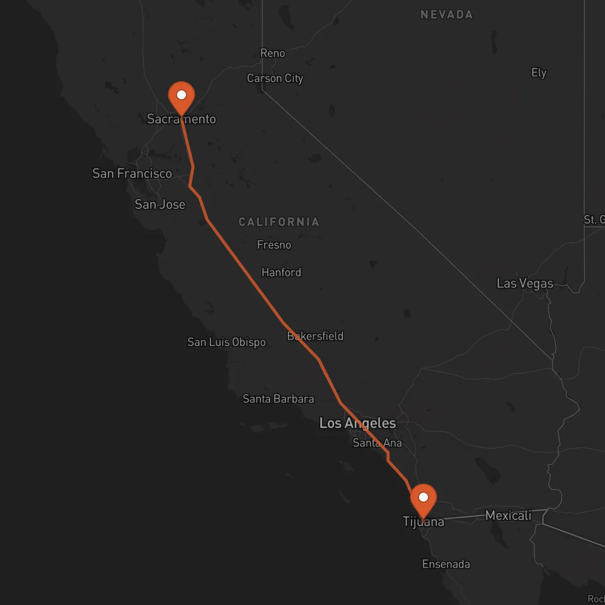 Ruta Tijuana - Sacramento