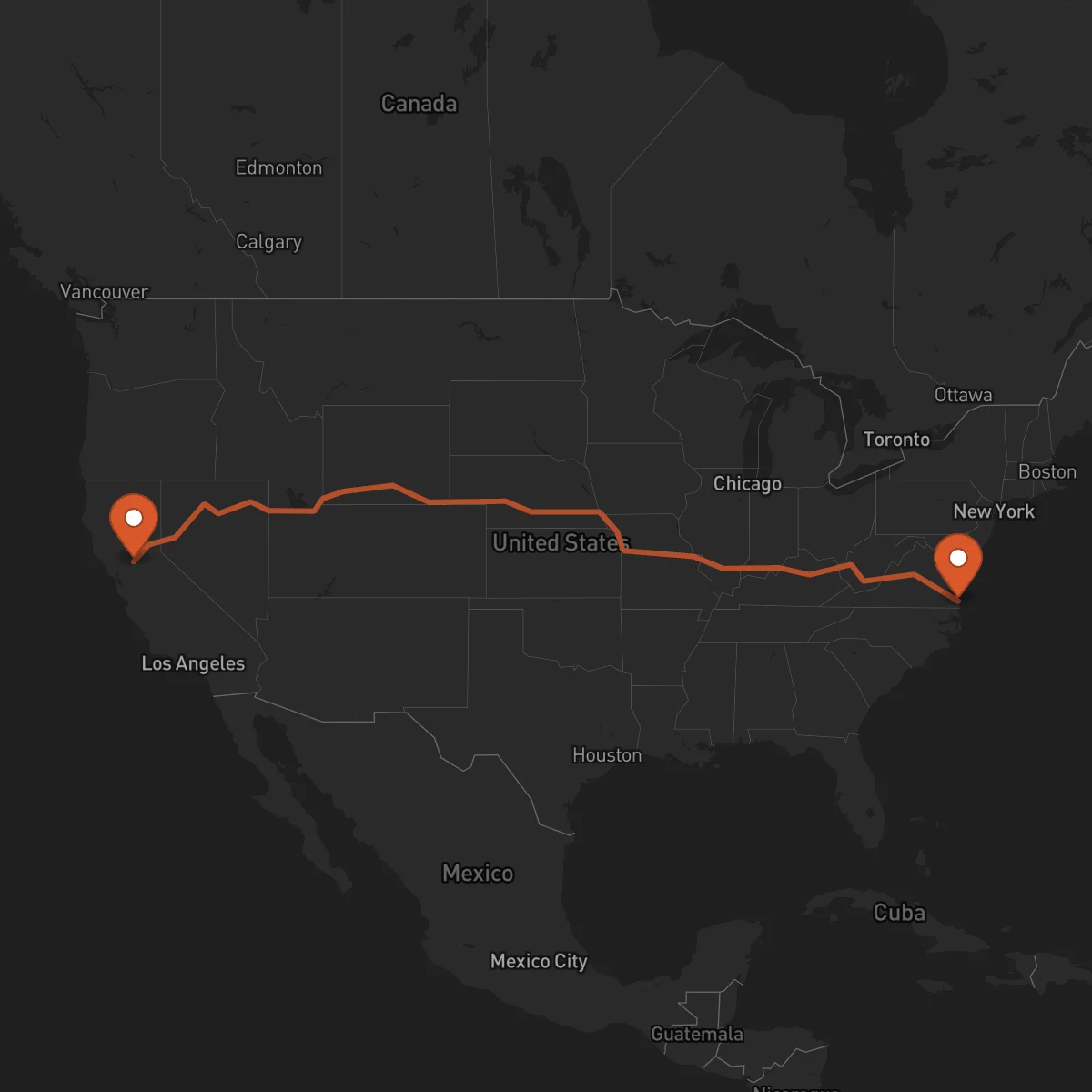 Ruta Virginia Beach - Sacramento