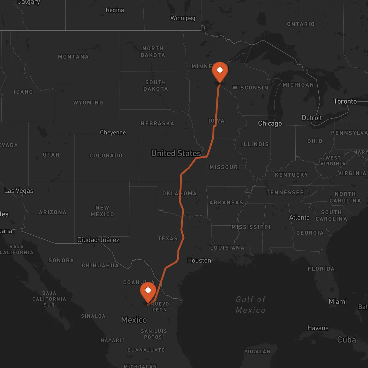 Ruta Saint Paul - Saltillo