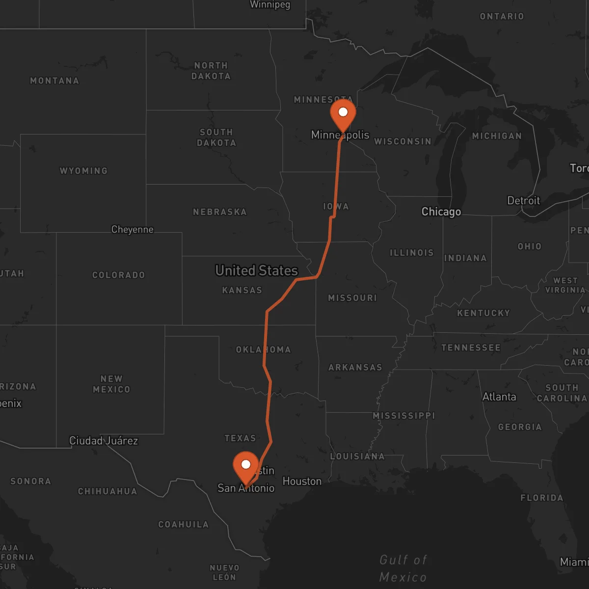 Ruta San Antonio - Saint Paul