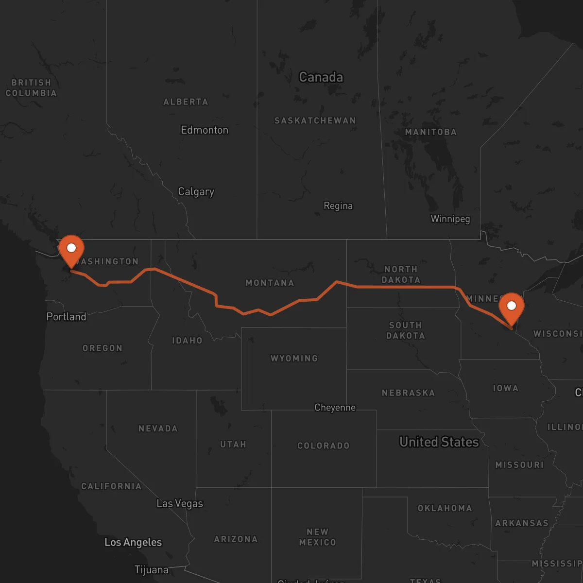 Ruta Seattle - Saint Paul