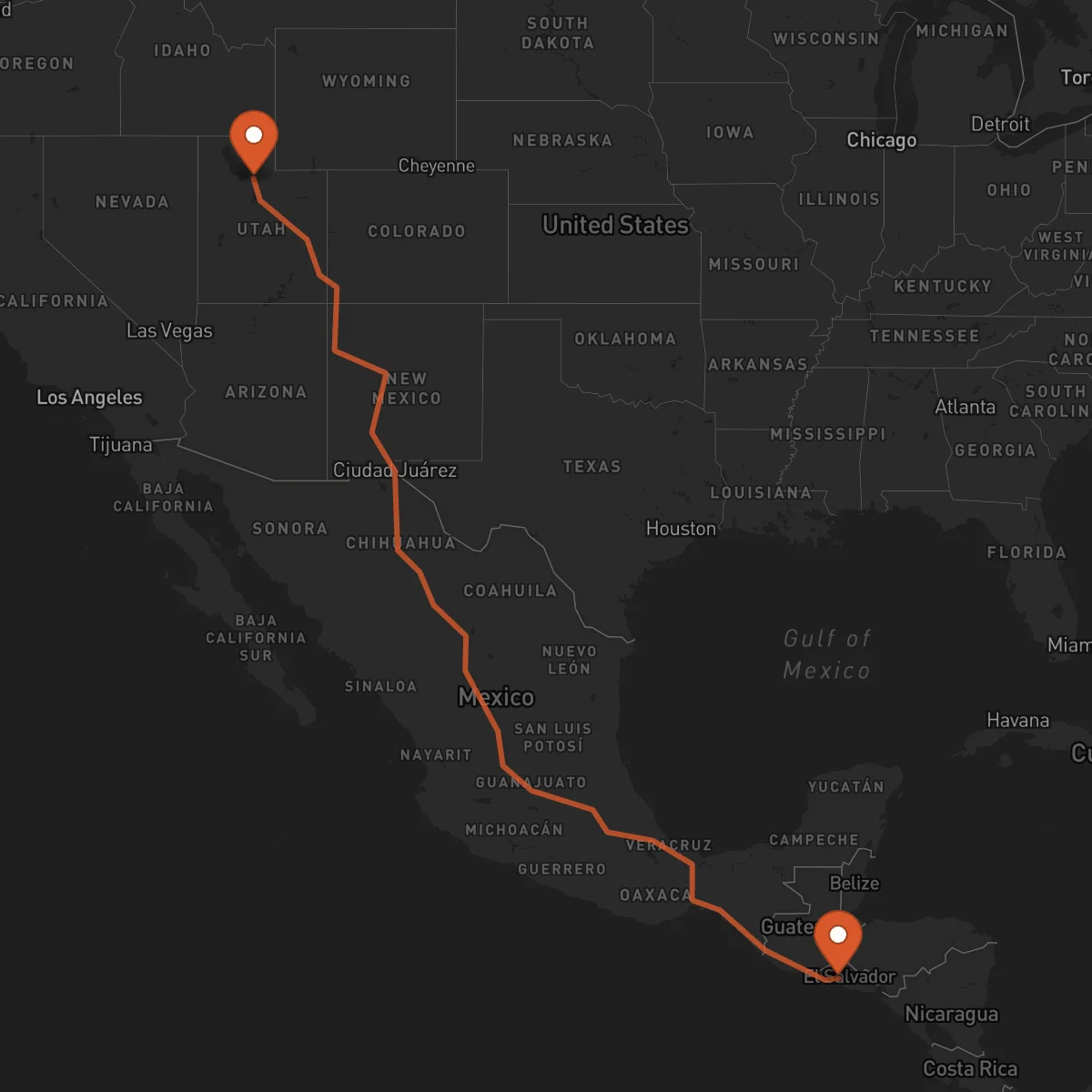 Ruta Santa Tecla - Salt Lake City