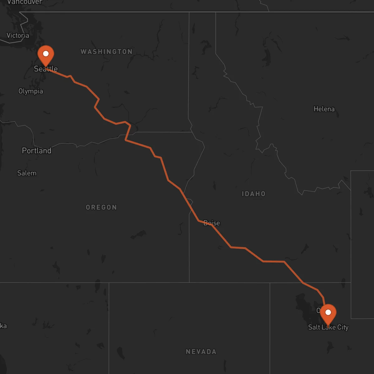 Ruta Seattle - Salt Lake City