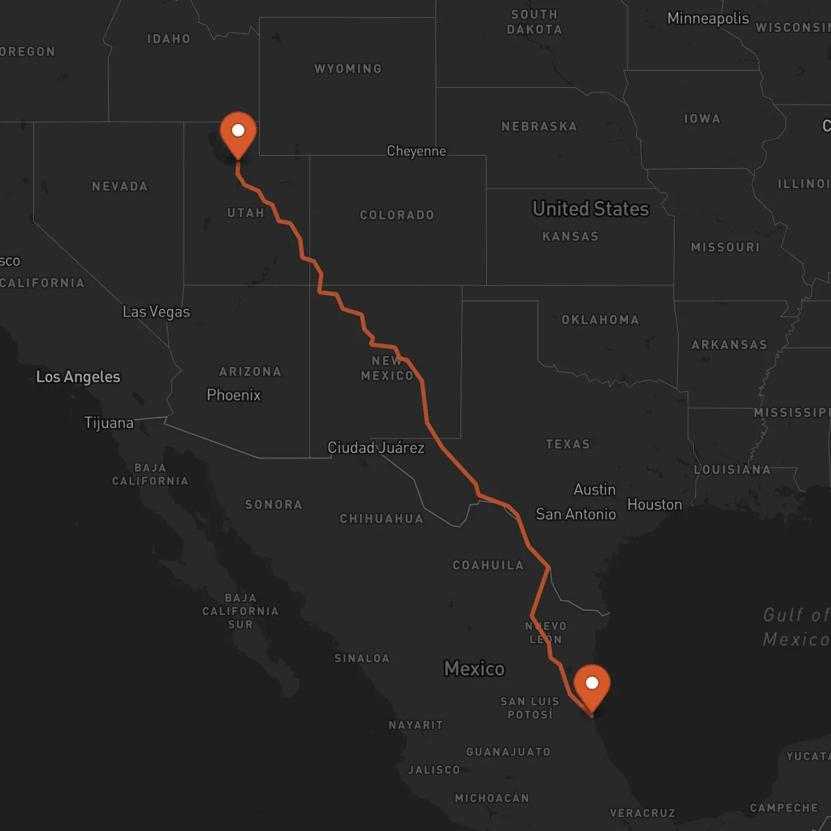 Ruta Tampico - Salt Lake City
