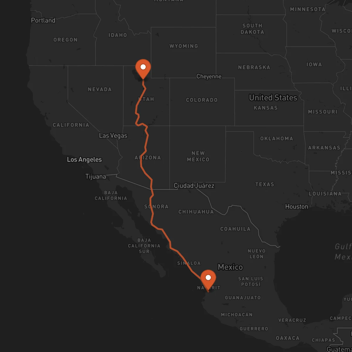 Ruta Tepic - Salt Lake City