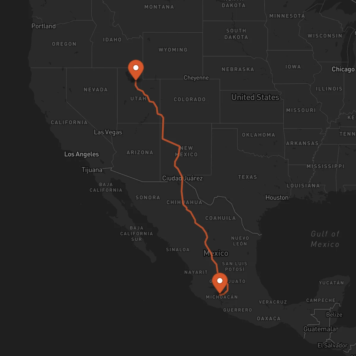 Ruta Salt Lake City - Uruapan