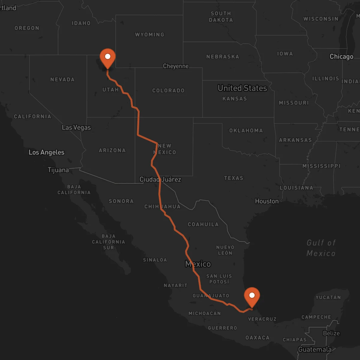 Ruta Salt Lake City - Xalapa