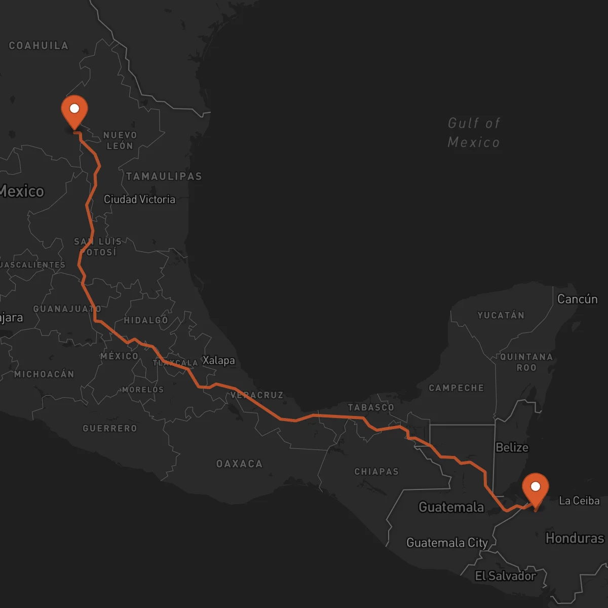 Ruta San Pedro Sula - Saltillo