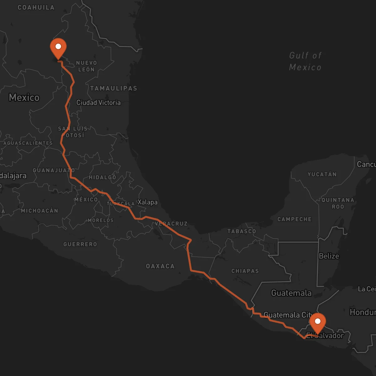 Ruta Saltillo - San Salvador
