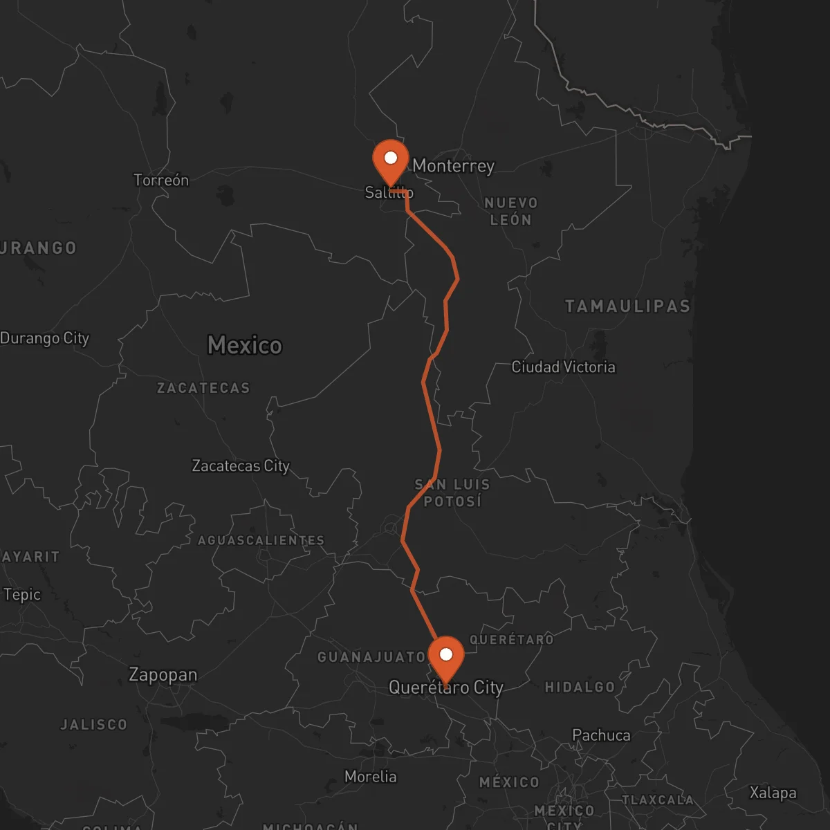 Ruta Santiago de Querétaro - Saltillo