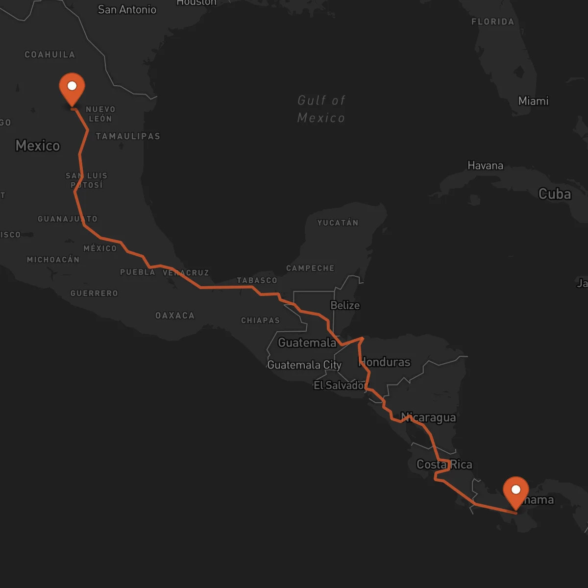 Ruta Santiago de Veraguas - Saltillo