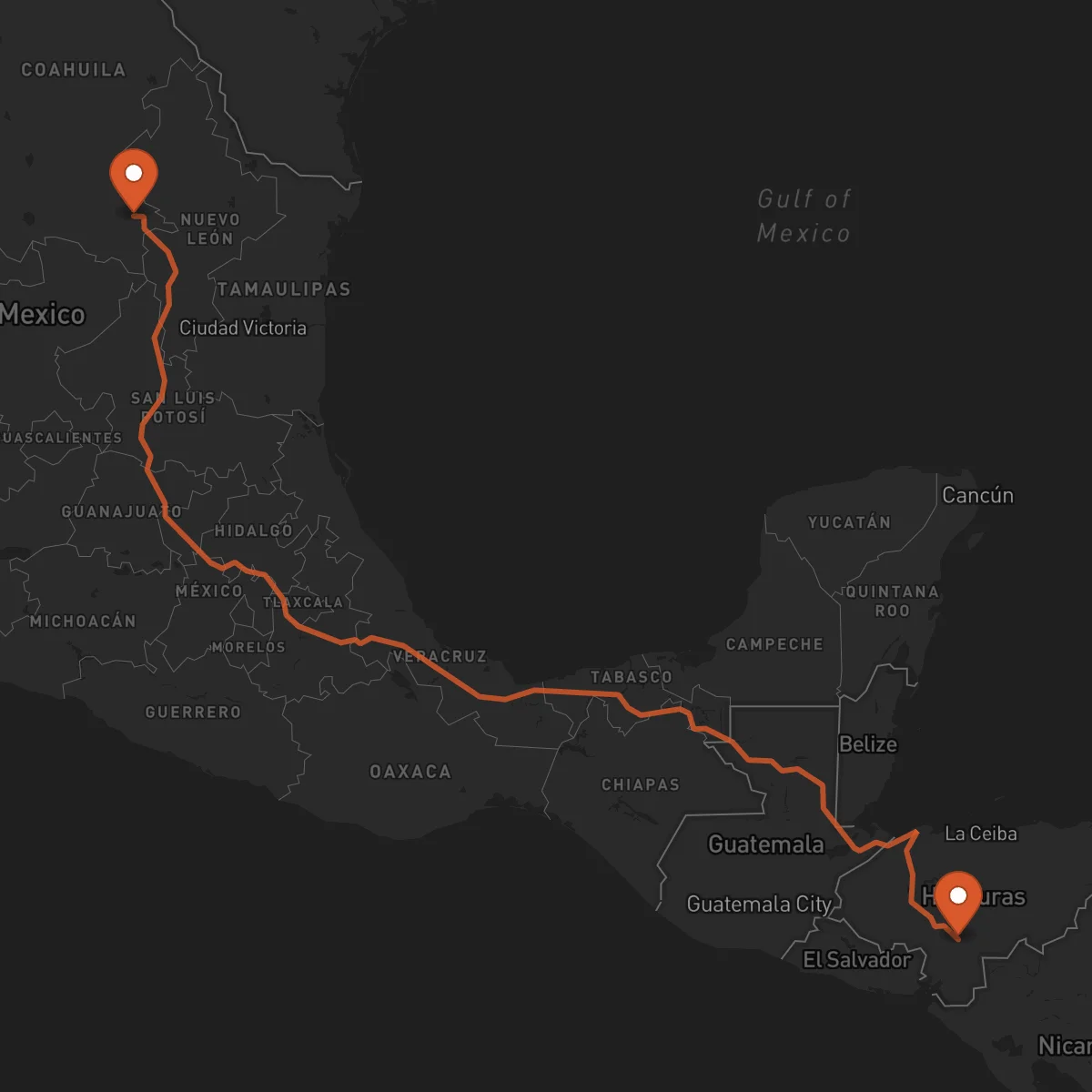 Ruta Tégucigalpa - Saltillo