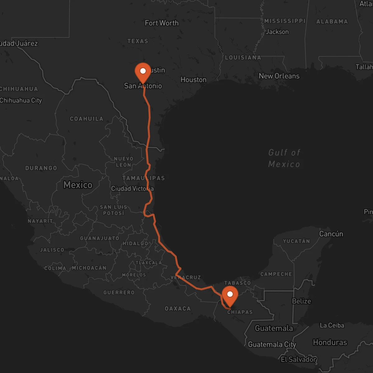 Ruta Tuxtla Gutiérrez - San Antonio