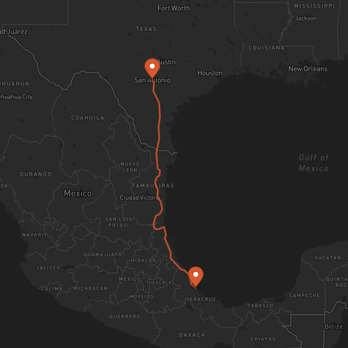 Ruta Veracruz - San Antonio