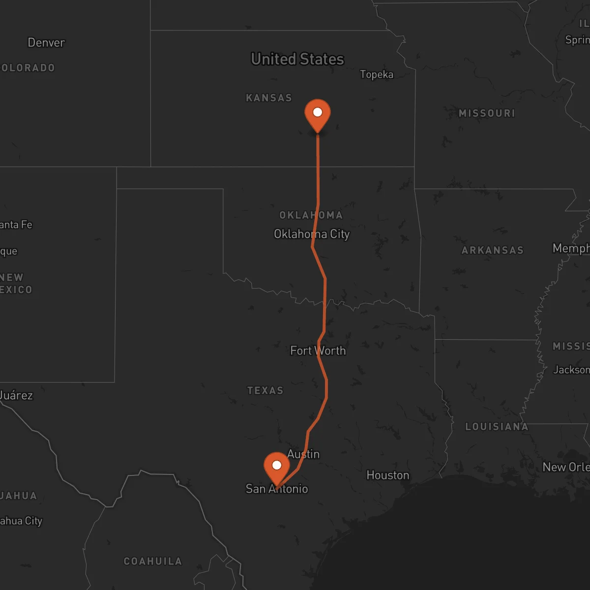 Ruta Wichita - San Antonio