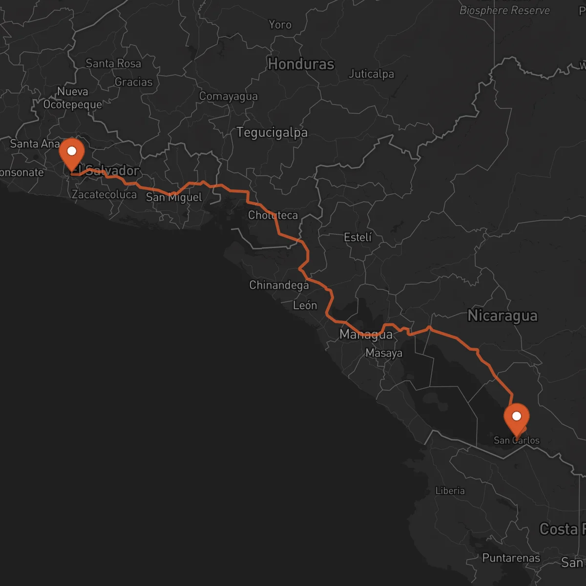 Ruta San Salvador - San Carlos