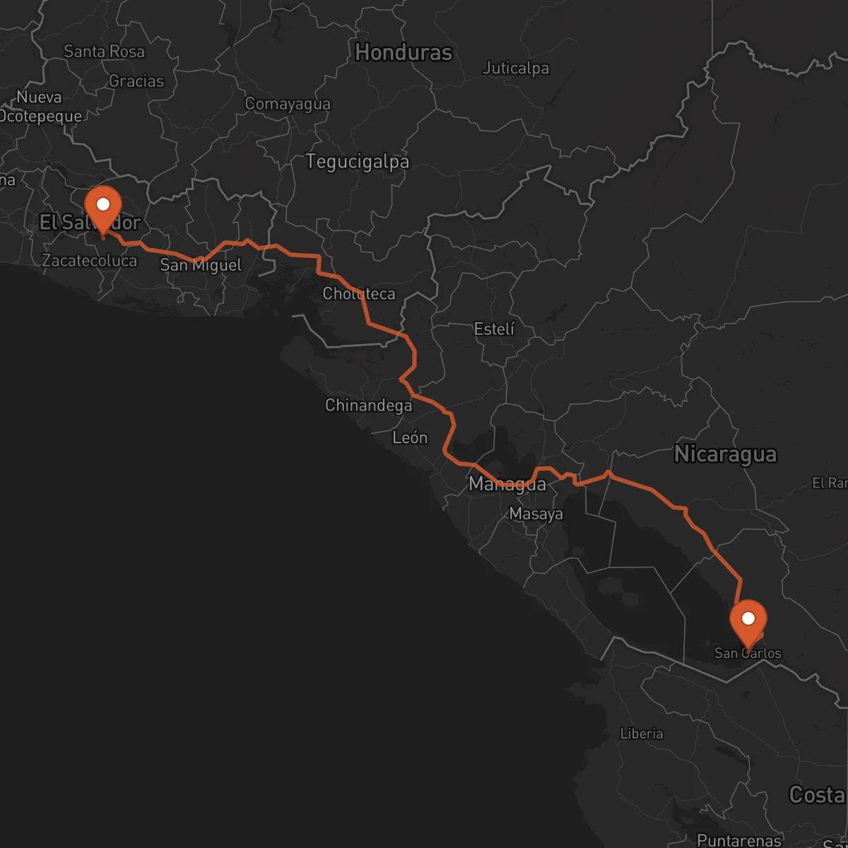 Ruta San Vicente - San Carlos