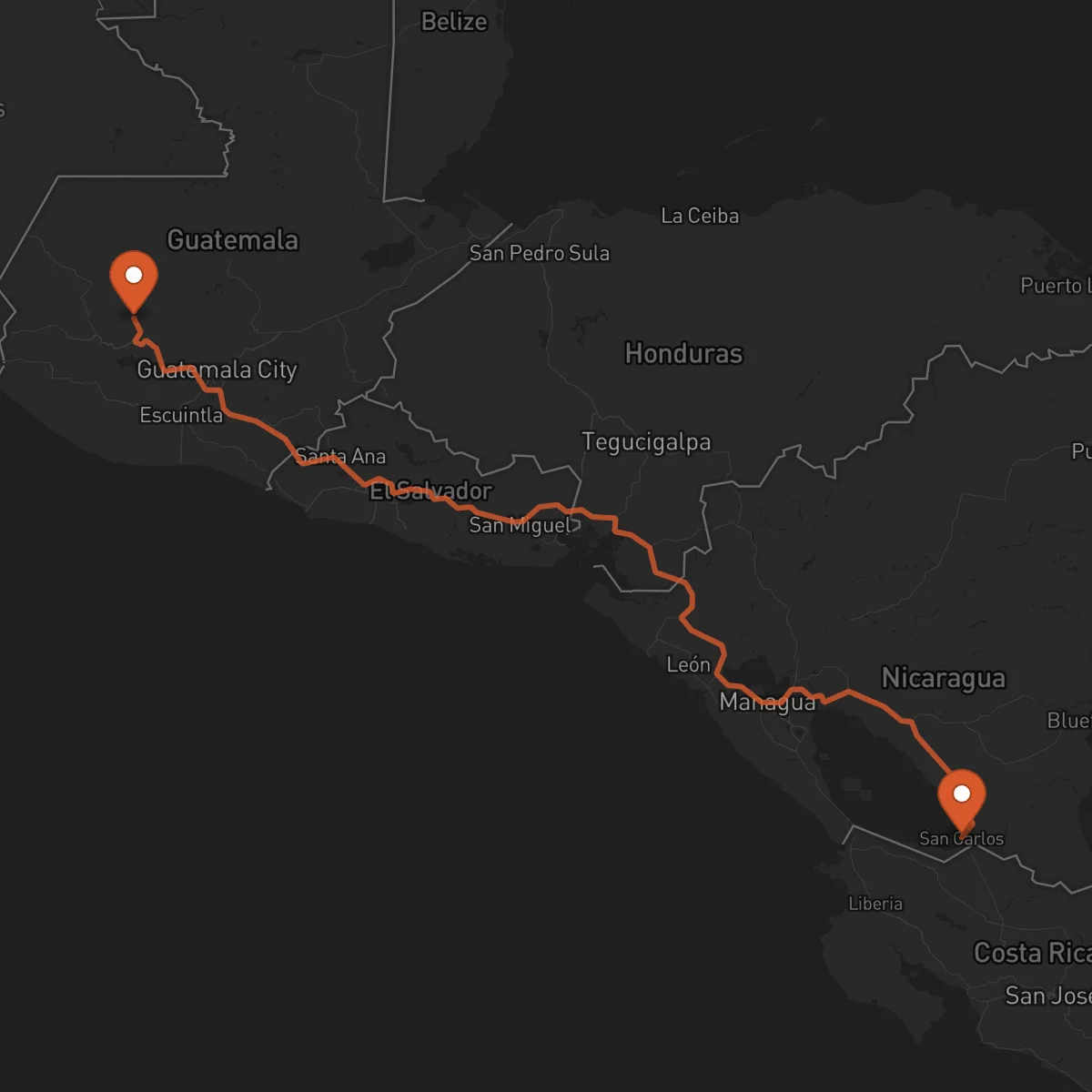 Ruta San Carlos - Santa Cruz del Quiché