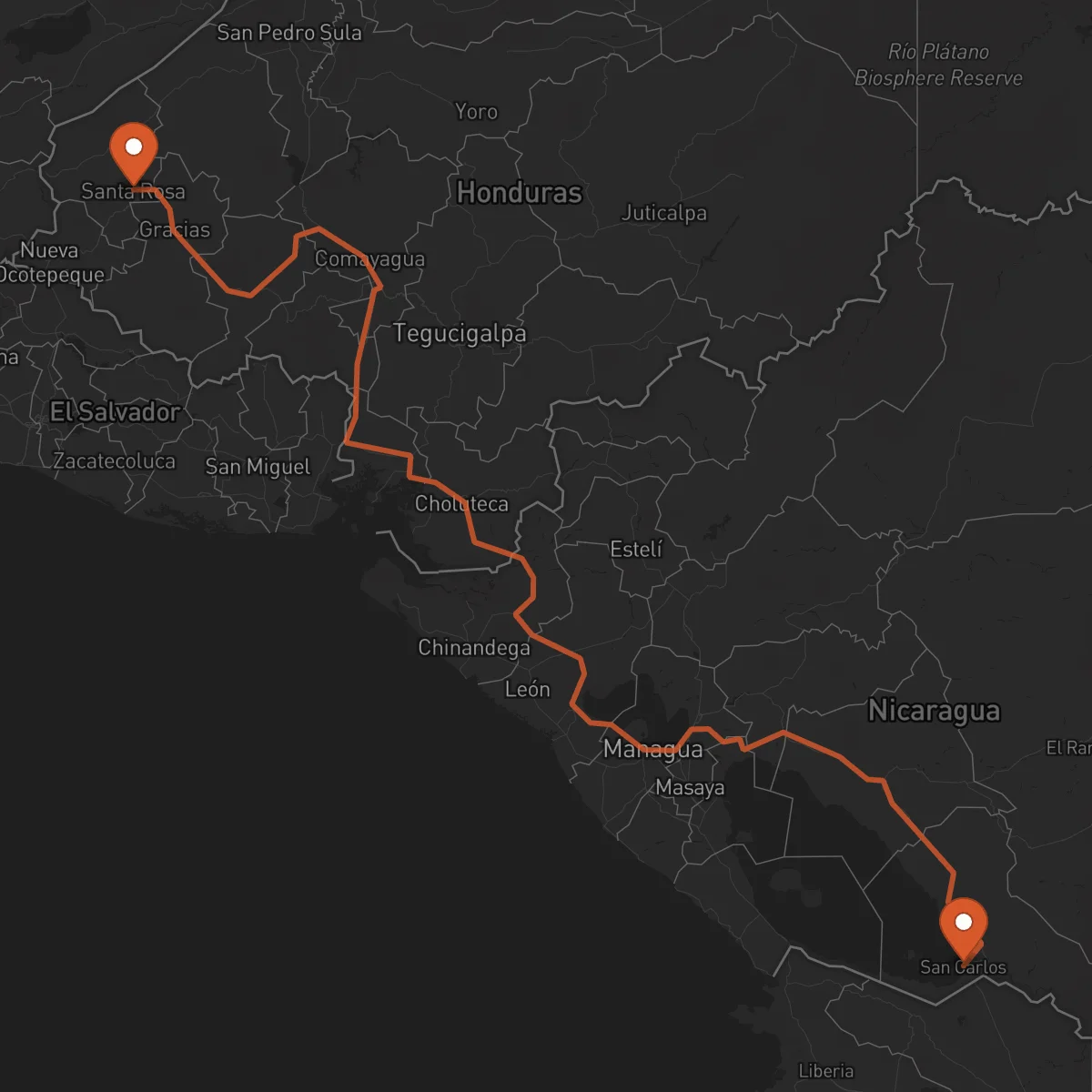 Ruta Santa Rosa de Copán - San Carlos