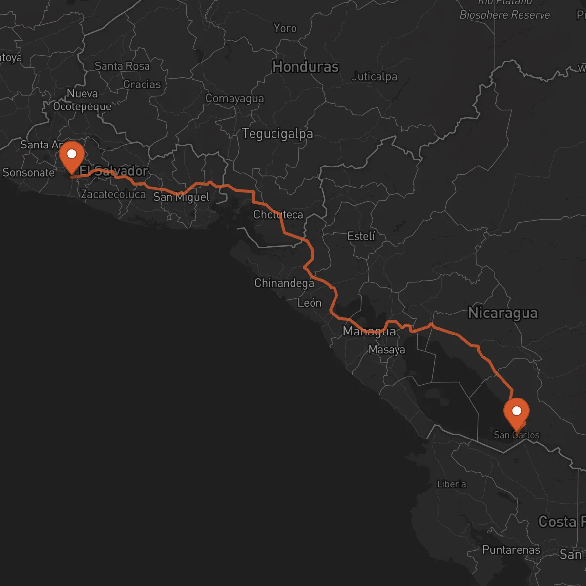 Ruta Santa Tecla - San Carlos