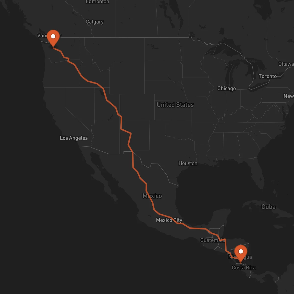 Ruta Seattle - San Carlos