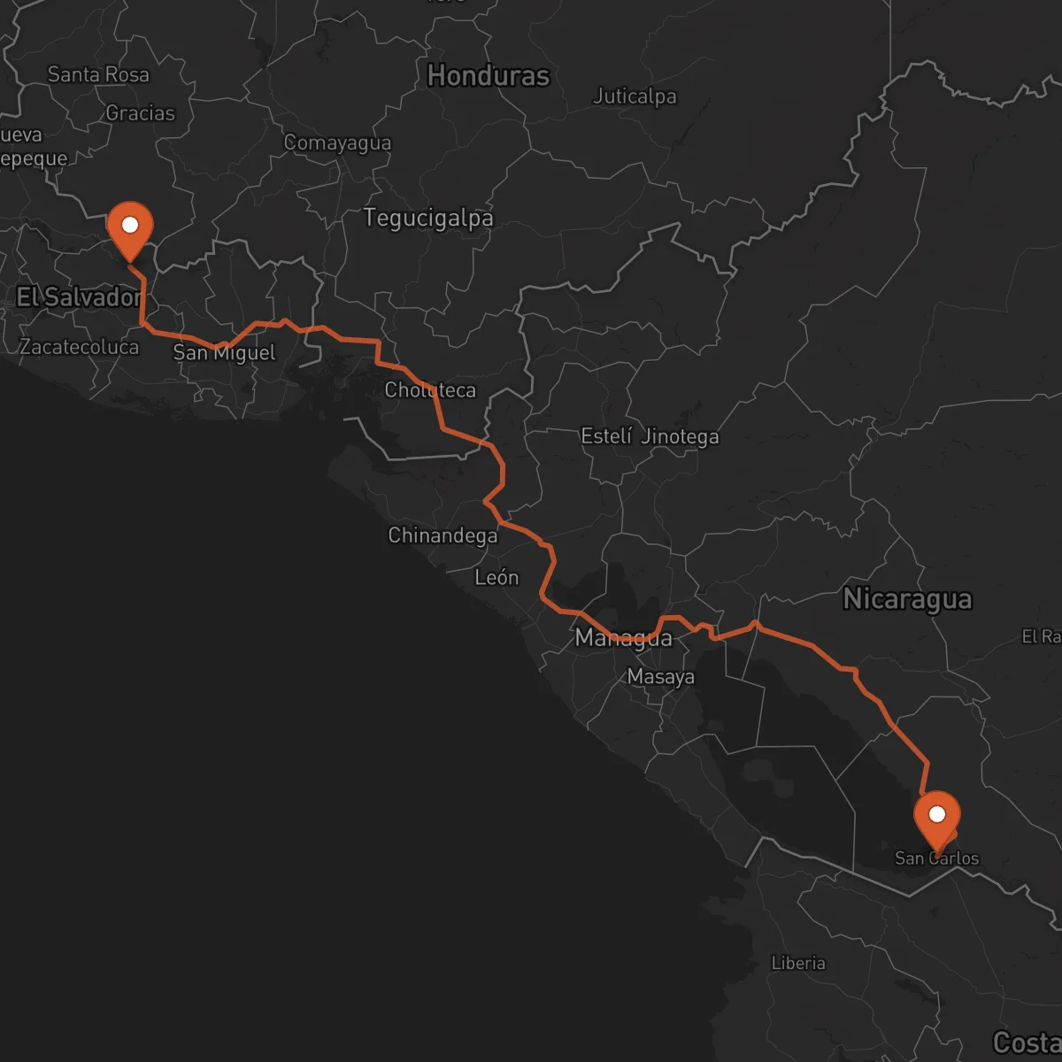 Ruta Sensuntepeque - San Carlos