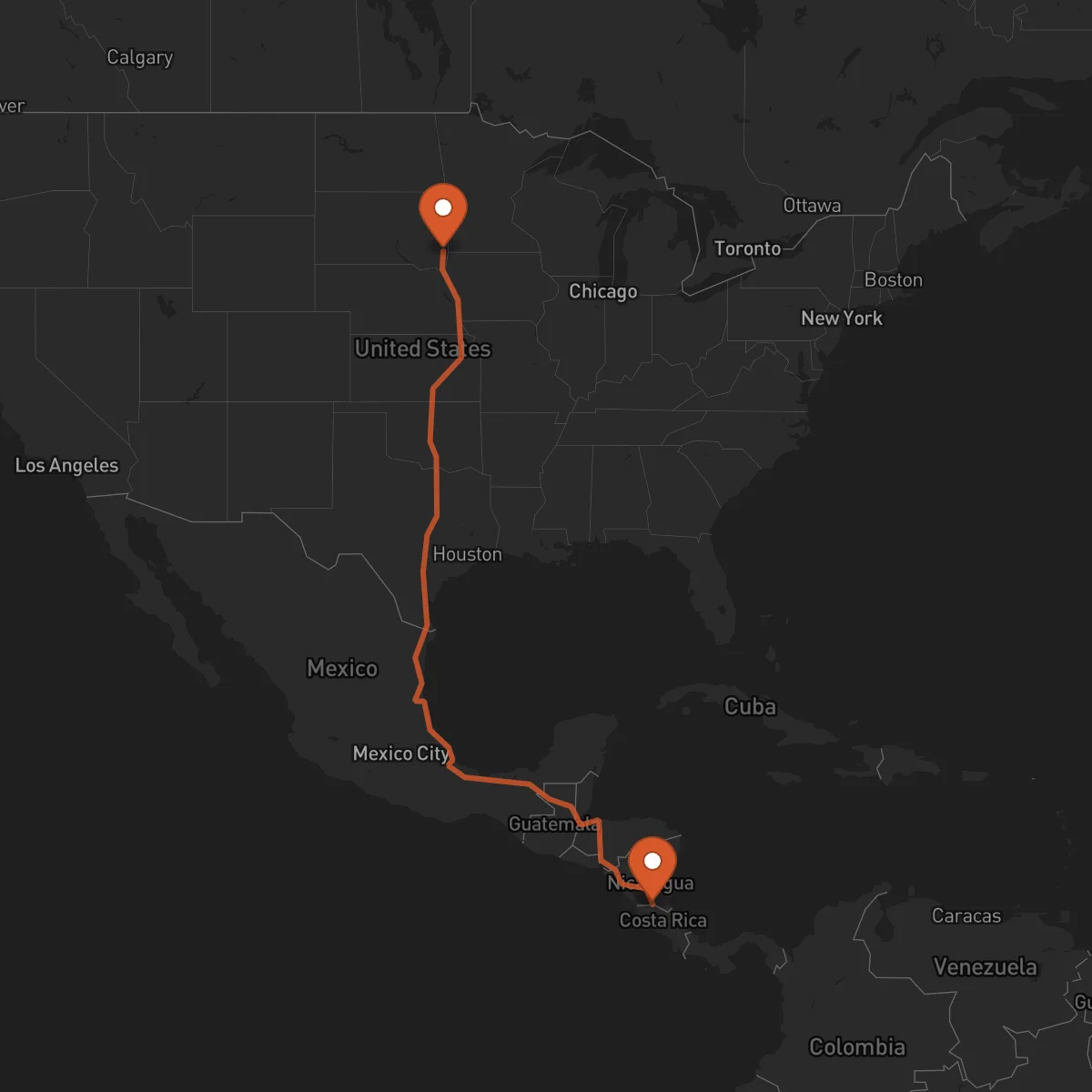 Ruta San Carlos - Sioux Falls