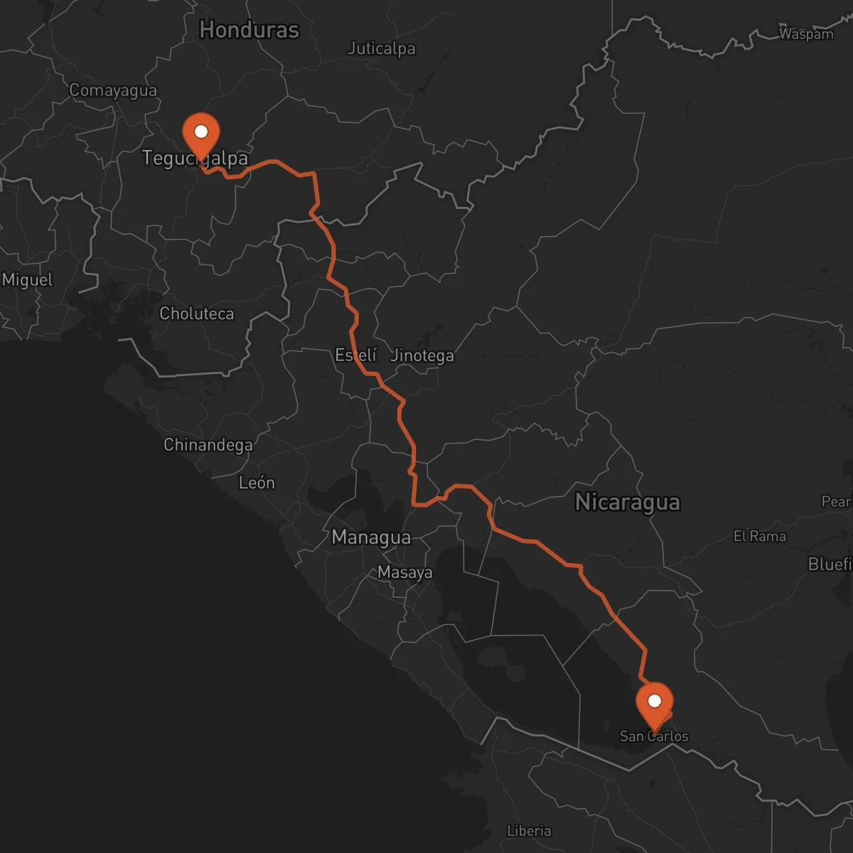 Ruta San Carlos - Tegucigalpa