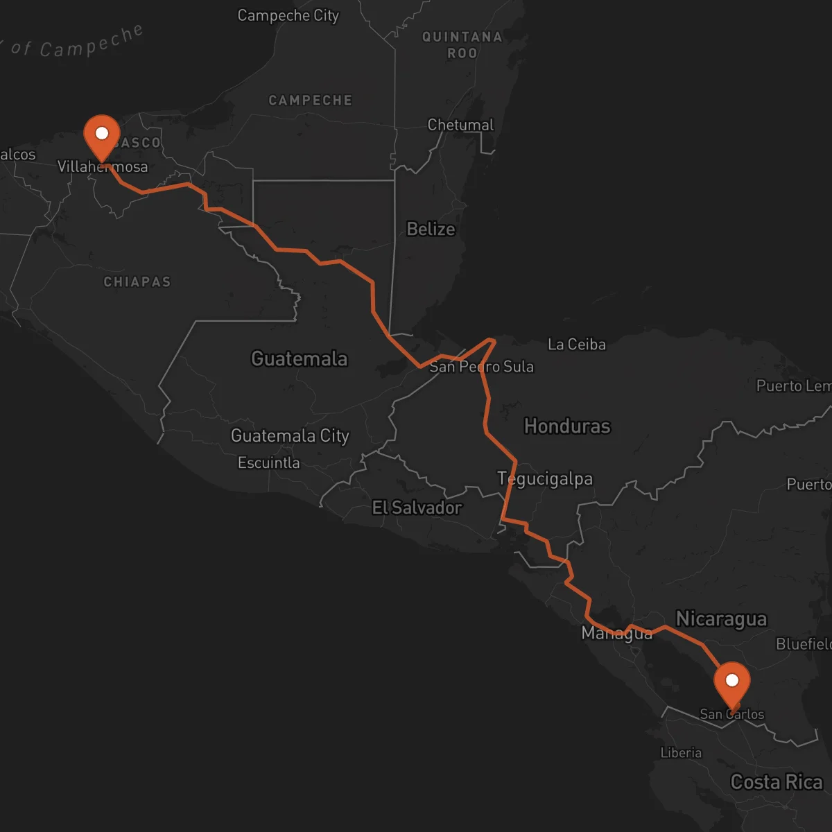Ruta San Carlos - Villahermosa