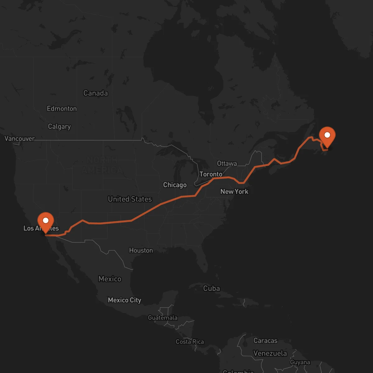 Ruta San Juan de Terranova (St. John's) - San Diego
