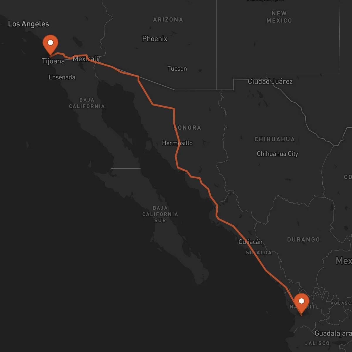 Ruta Tepic - San Diego
