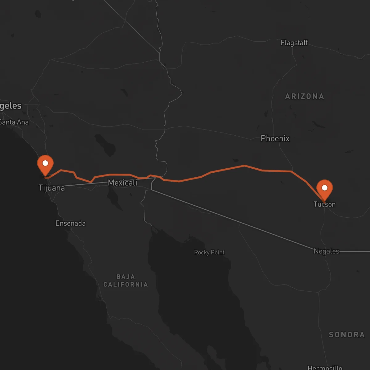 Ruta Tucson - San Diego