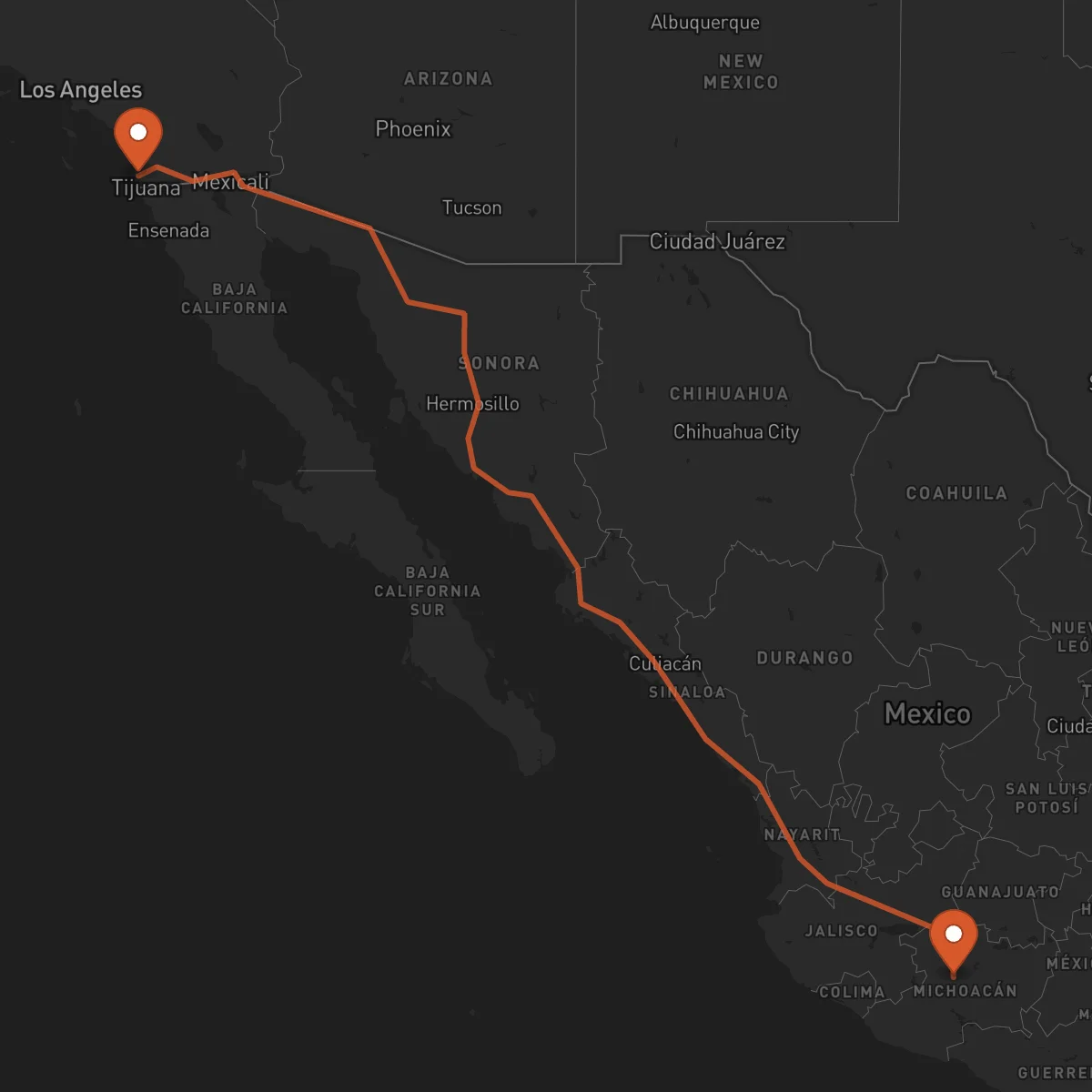 Ruta Uruapan - San Diego