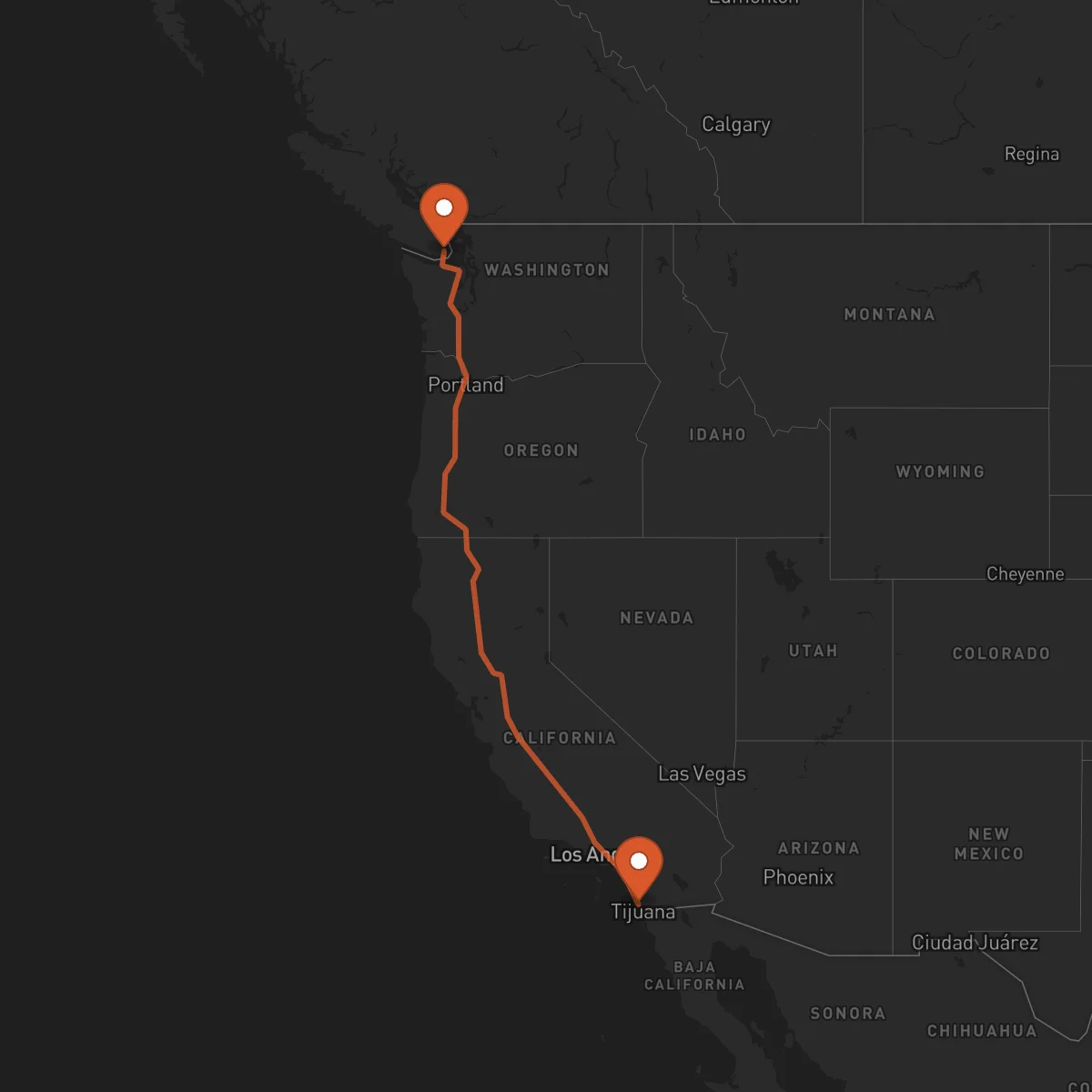 Ruta San Diego - Victoria