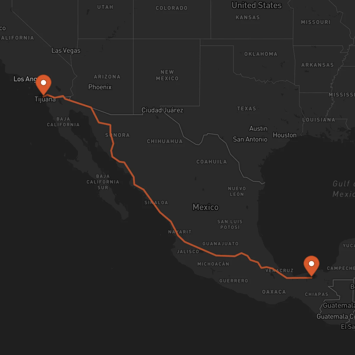 Ruta Villahermosa - San Diego