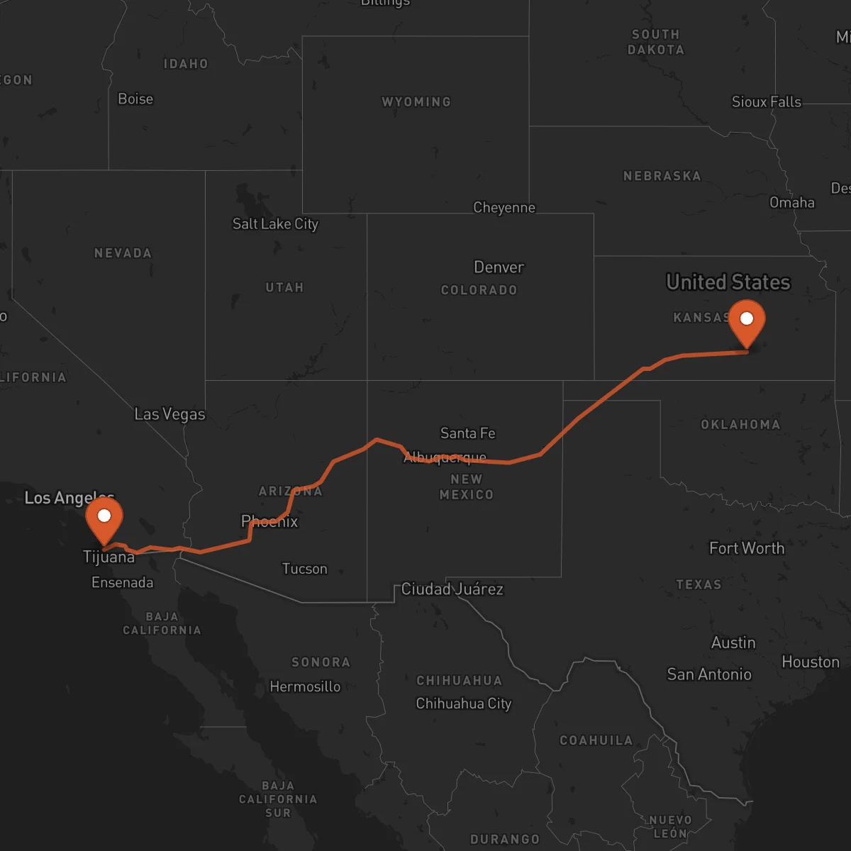 Ruta San Diego - Wichita