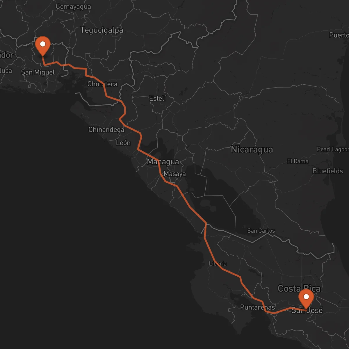 Ruta San Francisco Gotera - San José